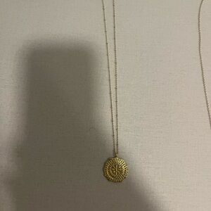 Gorjana Gold Textured Pendant Necklace